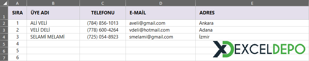 Aidat Takip Excel Çizelgesi