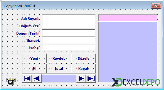 Excel Userform Veri Kaydetme