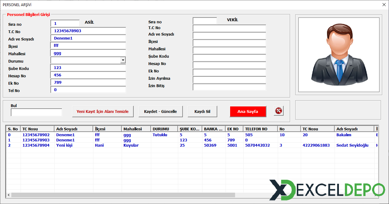 Excel Personel Bilgi Formu