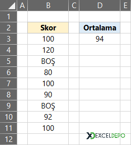 Son Üç Sayısal Değerin Ortalamasını Alma