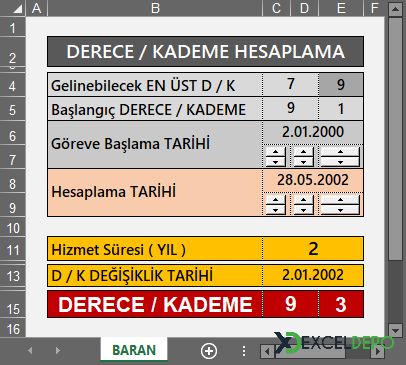 Kamu Görevlileri Derece Kademe Hesaplaması