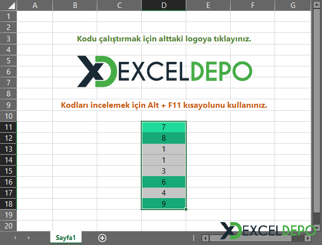 X Değerden Büyük Olanları Renklendirme