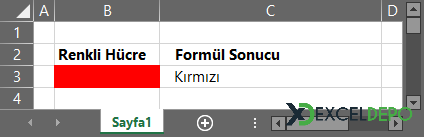 Excel Hücre Rengine Göre Formül