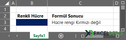 Excel Hücre Rengine Göre Formül