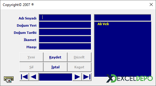 Userform Üzerinden Excel Sayfasına Kayıt Etme