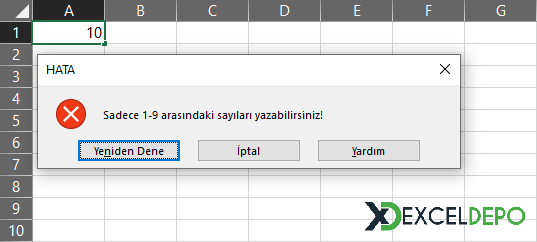 Sadece 1 ile 9 Arasındaki Rakamların Yazılabilmesi Nasıl Yapılır