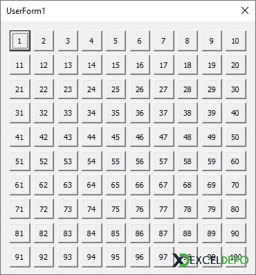 UserForm Nesnesine Otomatik Buton Ekleme