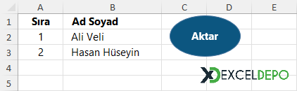 Son Dolu Satırı Başka Sayfaya Kopyala