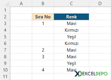 Tek Değere Otomatik Sıra Numarası Verme